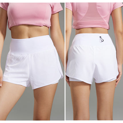 Hot Selling Fitness Yoga Sports Loose Double-Layer Anti-Light Quick-Drying Shorts with Unique Design on the Back Zipper Pockets