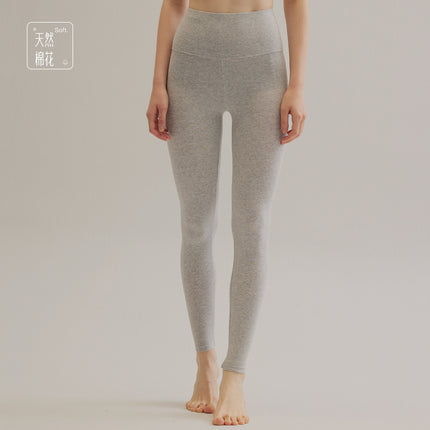 Pure Cotton Thermal Leggings for Women, Warm Pants, Comfortable Waist Protection, Thin Style, Plus Size, Autumn and Winter, High-Waisted Thermal Pants for Women