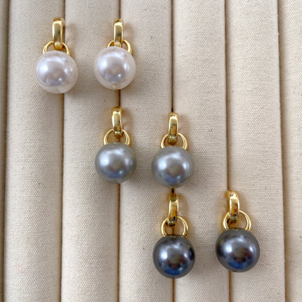 Cross-Border Hong Kong Style Retro Pearl Simple Earrings Light Luxury High-End Fashion Women's Earrings Round Bead Earrings