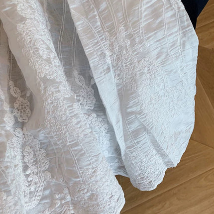 Fashion temperament high board women's clothing! Lace Hollow Skirt Women's Summer New Gentle Fishtail Hip Long Skirt