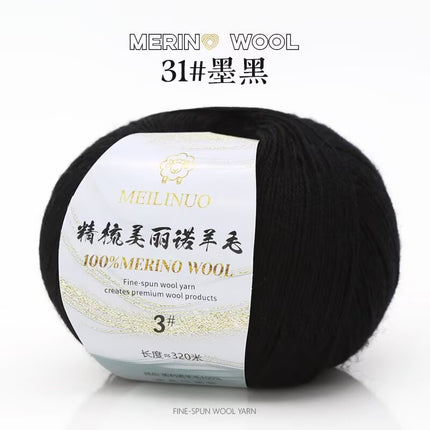 Cross-Border Wholesale Merino Combed Full Wool 50g Fine Pure Wool Hand-Knitted Crochet Sweater Scarf Thread