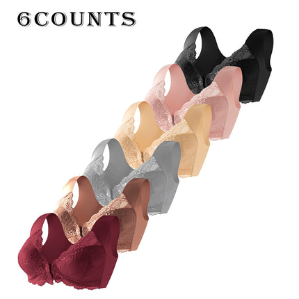 Cross-Border Popular Xiyintu Wood Push-Up Front Buckle Fixed Cup Lace Vest Bra Anti-Sagging Nursing Bra