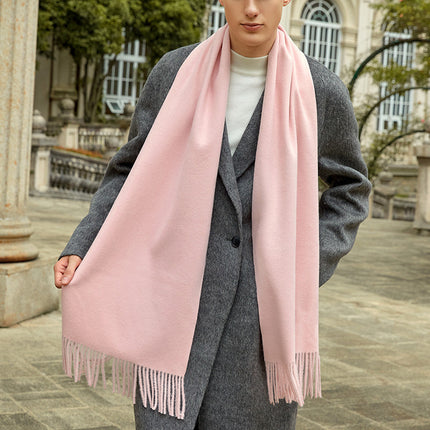Men's Scarf Autumn and Winter Korean Style Versatile Wool Scarf Women's Winter Warm Solid Color Cashmere Scarf Wholesale