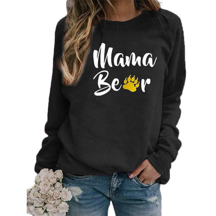 Ebay/wish AliExpress Amazon cross-border mama dog feet printed crew neck vests Europe and the United States autumn and winter leisure