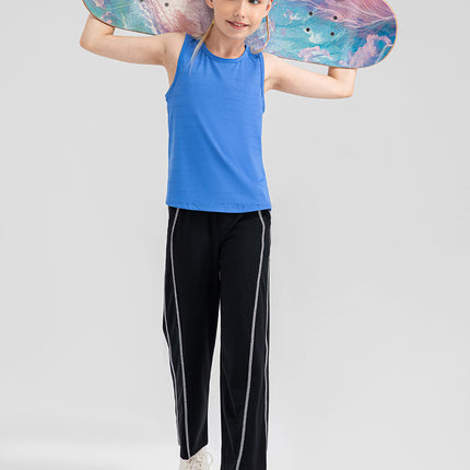 Girls Loose Sports Vest Ice-Feel Quick-Drying Sports Top Cut Out Breathable Fitness Running Vest 33105