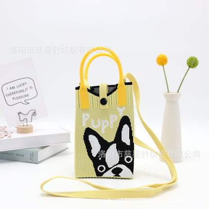Girl's Heart-Shaped Knitted Crossbody Bag
