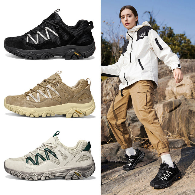 25 Four Seasons Sports Outdoor Shoes for Men and Couples Mesh Breathable Hiking Shoes for Women Off-Road Anti-Slip Hiking Jinjiang Cold Sticky Shoes