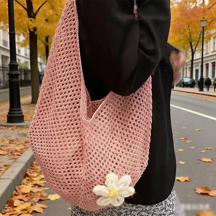 Large-Capacity Bag for Women 2025 New Versatile One-Shoulder Seaside Vacation Beach Bag Woven Straw Commuter Tote Bag