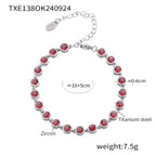 TXE138-Steel Red Zircon Bracelet