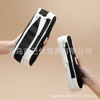 Twill retractable pencil case [black]