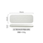 [quicksand] 12inch tablet long plate-matte white