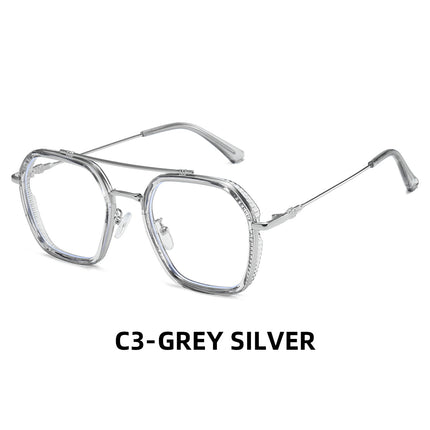 Fashion trend large frame glasses frame new anti-blue light men's and women's myopia glasses frame simple artistic flat mirror