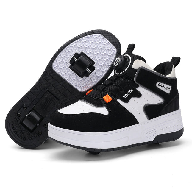 Children's heloo shoes for students roller skates girls' two-wheel deformation boys skating roller skates cross-border exclusive shoes
