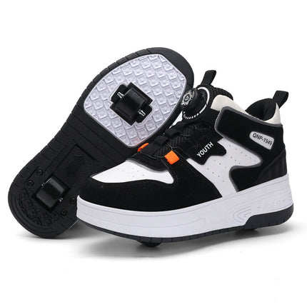Children's heloo shoes for students roller skates girls' two-wheel deformation boys skating roller skates cross-border exclusive shoes