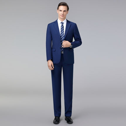 2024 Autumn and Winter Suit suit Men's Two-Piece Set Royal Blue Korean Fashion Youth Slim-Fit Wool Suit