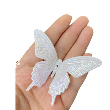 diy Internet celebrity style colorful transparent imitation shell color-plated three-dimensional butterfly ancient style hanfu hair accessories loose beads through hole accessories