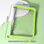 New zipper style fluorescent green a5 binder