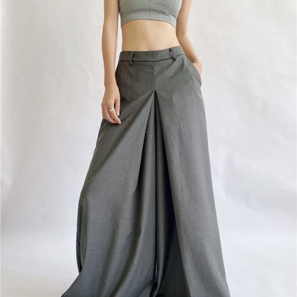 Niche cleanfit Yupi super wide-leg casual suit pants women's 2024 spring and summer low waist loose draping mop pants
