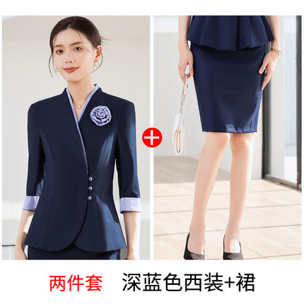 Professional Suit suit Female Spring and Autumn Senior Beauty Salon Beautician Work Clothes Medical Beauty Front Desk Reception Suit Jacket