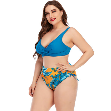 2021 European and American split swimsuit split two-piece swimsuit women's large size swimsuit manufacturers spot supply