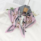 L024-142-02 pink purple / 70cm wrinkled square towel