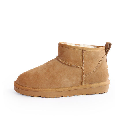 Classic Snow Boots Women's Mini Winter Non-slip Warm Sheepskin One-piece Flat Thickened Wool Snow Boots