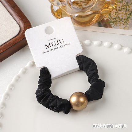 Card-Mounted Hair Band, High-End Pearl Hair Accessories, High Elasticity, Super Soft Small Intestine Ring, Hair Rope, Rubber Band, High Ponytail Head Rope