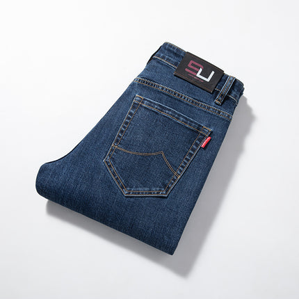 2024 spring new men's light business jeans men's fashion men's jeans small straight pants