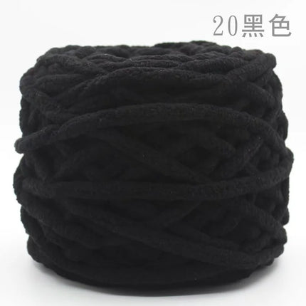 Factory wholesale 100g thick ice strip wool single-strand woven wool ball hook crochet slippers thread self-woven wool ball