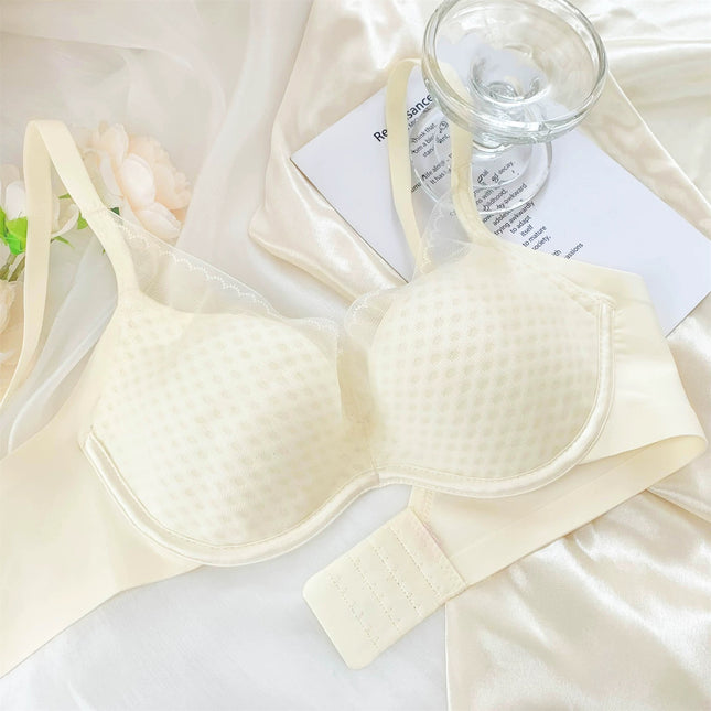 Underwear for Plus-Size Women with Large Busts, Minimizing Seamless Push-Up Thin Summer Sexy Ladies' Breathable Soft Underwire Bra