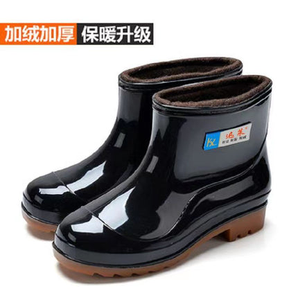 Authentic Xunlai Men's Spring & Fall Short-Tube Water Shoes, Four-Season Waterproof Kitchen Chef Water Boots, Canteen Women's Rubber Shoes, Outdoor Rain Boots