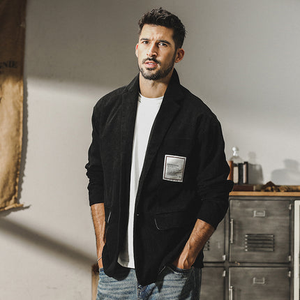 Jereno light-cooked commuter casual suit jacket men's spring and autumn American-style heavy retro British jacket men's autumn