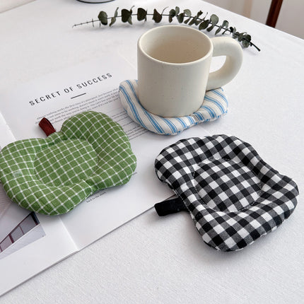 Meizuo Elements Korean-Style Ins-Style Apple Quilted Coasters Fabric Tea Coasters Cute Anti-Scalding Mats Factory Direct Sale