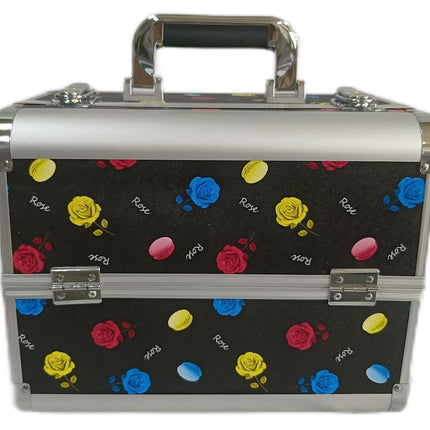 Manufacturer's Ready-Made Wholesale and Retail Professional Makeup Box, Beauty and Manicure Box, Double-Layer Large-Capacity Portable Makeup Box