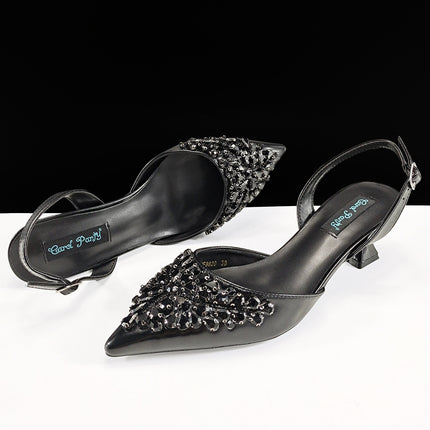 Queenyan Export Mirror Large Diamond Clutch and Women's High-Heeled Shoes Combination Set Elegant and Simple Banquet
