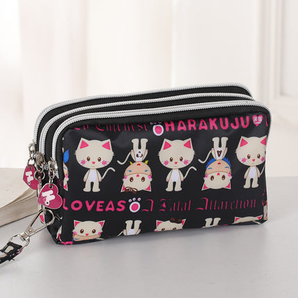 Mobile phone coin purse hand-held mini canvas bag women's bag Oxford cloth cartoon fabric bag wholesale