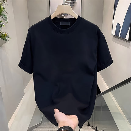 Heavyweight 100% Pure Cotton Oversized Letter Short-Sleeve T-Shirt for Men, Summer 2026 New Style Couple Outfit Top