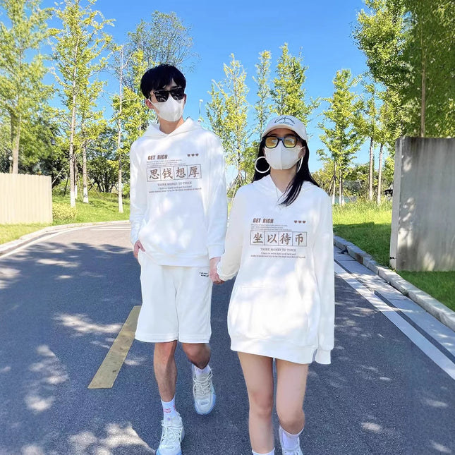 High-End Oversize Tops for Men and Women, Special Couple Wear, Autumn and Winter Velvet Hooded Sweatshirts, Trendy Brand Class Uniforms