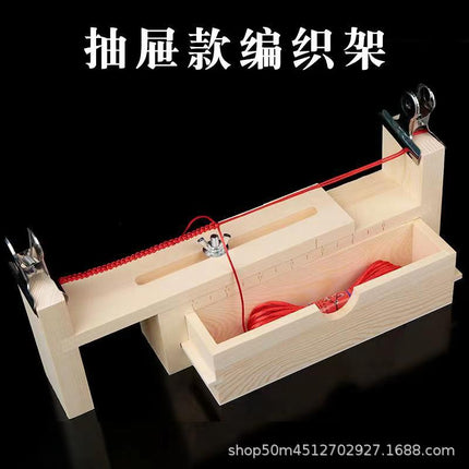 Handmade Weaving Rack Solid Wood Drawer Style Weaving Artifact Bracelet Necklace Rope Weaver No.7 Line Red Rope Accessories