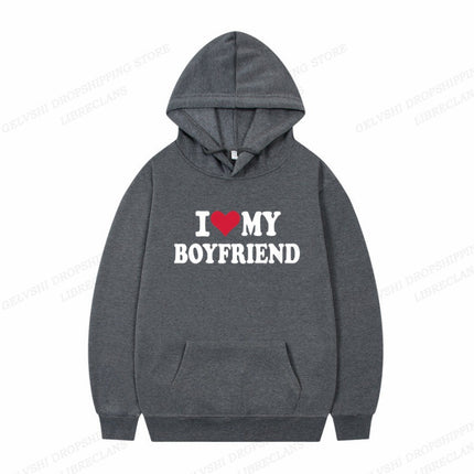 [Cross-border European Code] I Love Boyfriend Hoodie Men Fashion Hoodie