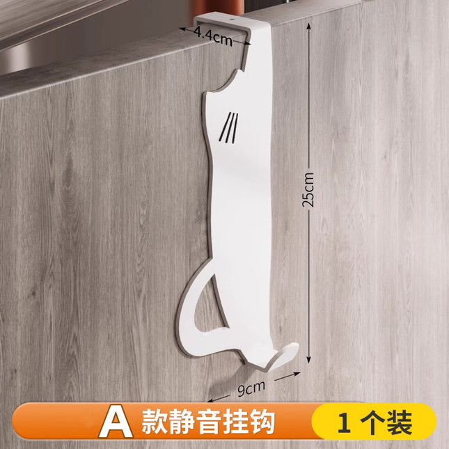 Behind the door hook storage rack punch-free kitchen cabinet door wall hanging hanger storage clothes hat key artifact