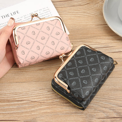New Wallet Women's Fashion Zipper Short Coin Purse Large Capacity Coin Clip Bag Multi-Card Slot Card Holder Wallet
