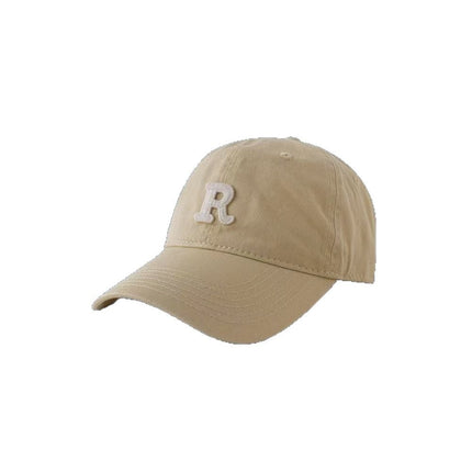 Baseball Cap Women's Summer Sunscreen Embroidered Letter R Deep Top Big Head Face Showing Small New Style Cap Sunshade Hat