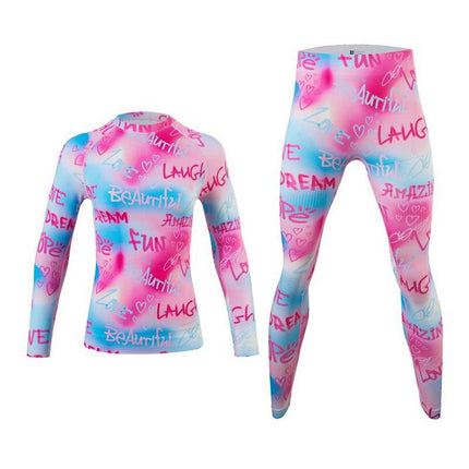 In-Stock Graffiti Men's and Women's Fitness Marathon Moisture-Wicking Compression Clothing Set Ski Sports Quick-Drying Clothing and Pants