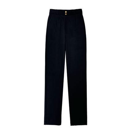 2025 New Pants Women's Autumn and Winter Wool Silk Tobacco Pipe Pants Casual High-end Sense Loose Warm fleece-lined Thickened