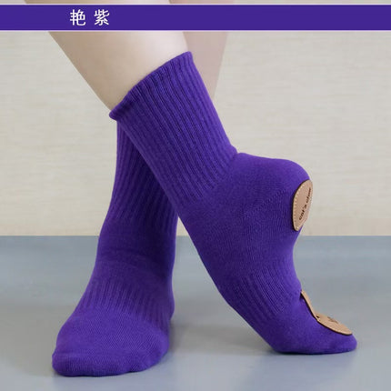 Children's modern dance socks adult ballet non-slip middle tube Chinese dance three-piece bottom folk dance cat claw training cotton socks