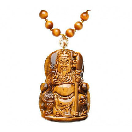 Couple's Pixiu Pendant Tiger Eye Stone Guanyin Buddha Guan Gong Ping An Buckle Pendant Yellow Tiger Eye Stone Pendant Supply Straight Hair