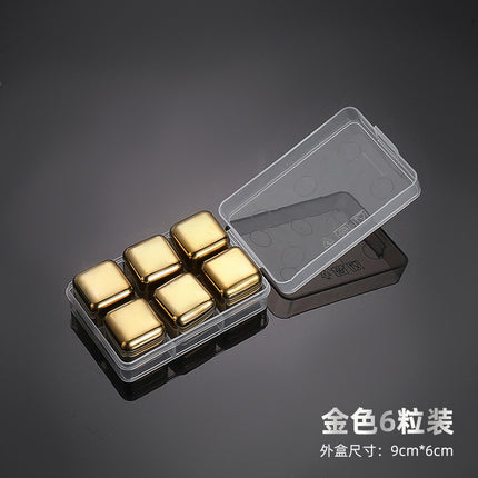 304 Food Grade Stainless Steel Ice Cube Quick-Frozen Ice Tartar Set Bar Whiskey Iced Red Wine Metal Ice Cubes