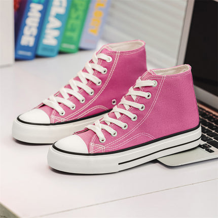 2026 Spring and Autumn New High-Top Canvas Shoes for Female Students, No Logo, Versatile Classic Style, Trendy Casual Sneakers