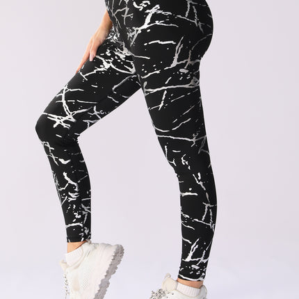European and American Style Gold-Stamped Yoga Pants for Women, High-Waisted, Butt-Lifting, Sun-Protective, Sports Cropped Pants, Trendy Tight-Fitting Quick-Dry Training Fitness Pants